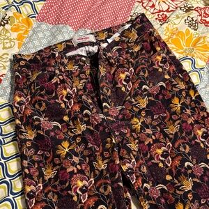 Wrangler Multicolor Floral Corduroy Pants